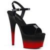 ADORE-709BR-H Plateau Sandaletten Schwarz/Rot | Pleaser