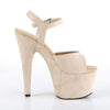 ADORE-709FS Plateau Sandaletten Beige Samt | Pleaser