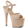 ADORE-709FS Plateau Sandaletten Beige Samt | Pleaser