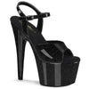 ADORE-709GP Plateau Sandaletten Schwarz/Glitzer | Pleaser