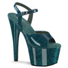ADORE-709GP Plateau Sandaletten Blau/Grün mit Glitzer | Pleaser