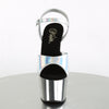 ADORE-709HGCH Plateau Sandaletten Silber Chrom | Pleaser
