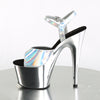 ADORE-709HGCH Plateau Sandaletten Silber Chrom | Pleaser