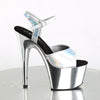 ADORE-709HGCH Plateau Sandaletten Silber Chrom | Pleaser