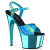 ADORE-709HGCH Plateau Sandaletten - Türkis Chrom | Pleaser
