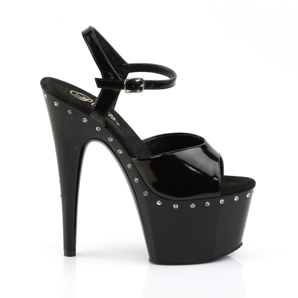 ADORE-709LS Plateau Sandaletten Lack Schwarz | Pleaser