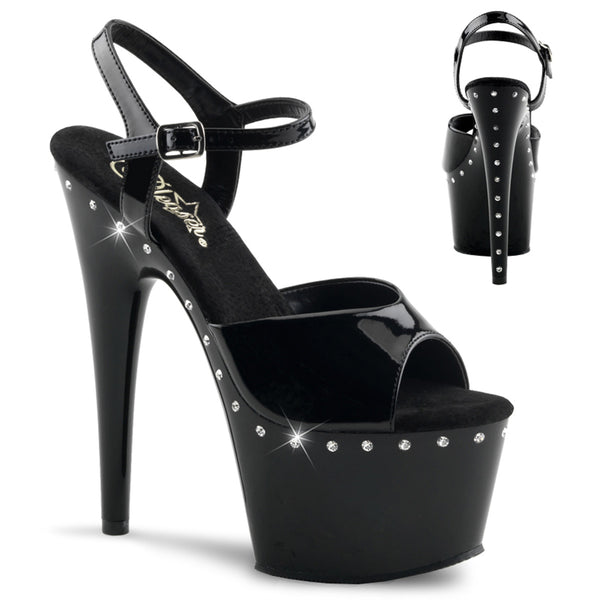 ADORE-709LS Plateau Sandaletten Lack Schwarz | Pleaser