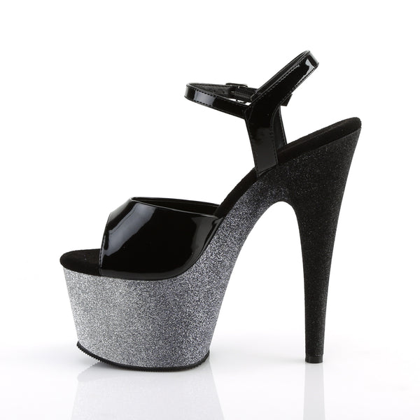ADORE-709OMBRE Plateau Sandaletten Silber/Schwarz | Pleaser