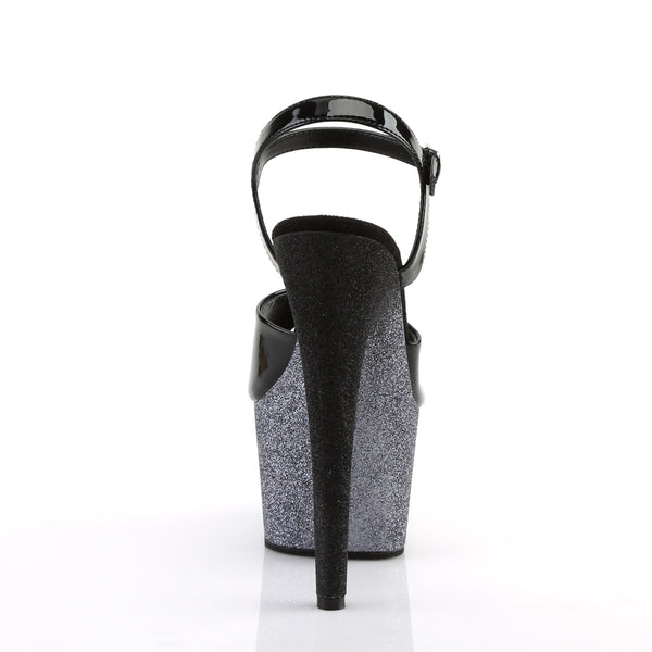 ADORE-709OMBRE Plateau Sandaletten Silber/Schwarz | Pleaser