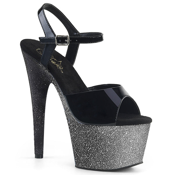 ADORE-709OMBRE Plateau Sandaletten Silber/Schwarz | Pleaser