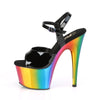 ADORE-709RC Plateau Sandaletten Regenbogen | Pleaser