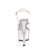 ADORE-710G Plateau Sandaletten Silber/Pink | Pleaser