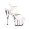 ADORE-710G Plateau Sandaletten Silber/Pink | Pleaser