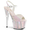 ADORE-710G Plateau Sandaletten Silber/Pink | Pleaser