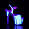 ADORE-710UVG Plateau Sandaletten Rosa Opal UV | Pleaser