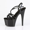 ADORE-713 Plateau Sandaletten Schwarz Lack | Pleaser
