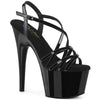 ADORE-713 Plateau Sandaletten Schwarz Lack | Pleaser