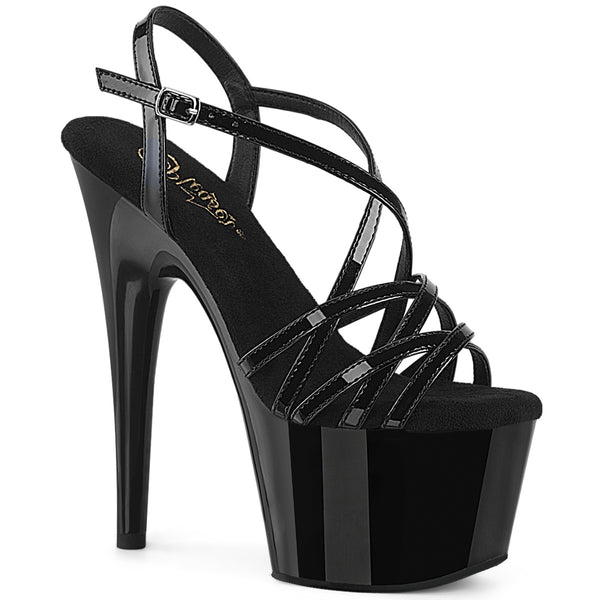 ADORE-713 Plateau Sandaletten Schwarz Lack | Pleaser