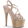 ADORE-713 Plateau Sandaletten Lack Nude | Pleaser