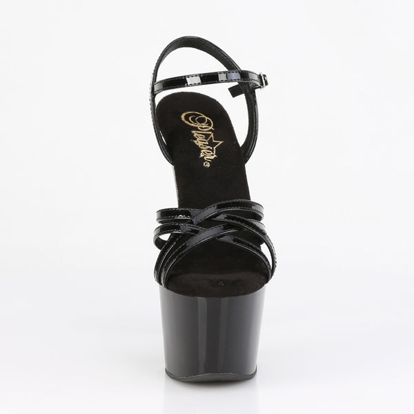 ADORE-717 Plateau Sandaletten Schwarz Lack | Pleaser