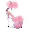 ADORE-724F Plateau Sandaletten Transparent/Baby Pink | Pleaser