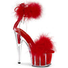 ADORE-724F Plateau Sandaletten Rot/Transparent | Pleaser