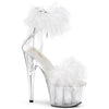 ADORE-724F Plateau Sandaletten - Weiss/Transparent | Pleaser