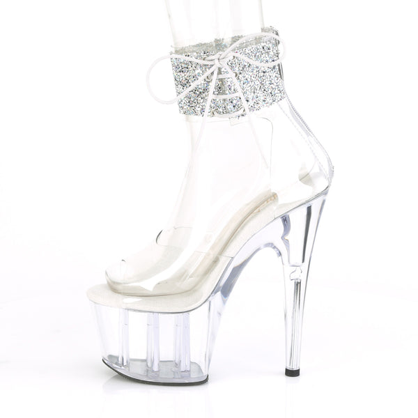 ADORE-724RS-02 Plateau Sandaletten - Weiss/Transparent | Pleaser