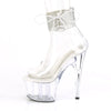 ADORE-724RS Plateau Sandaletten Silber/Transparent | Pleaser