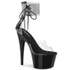 ADORE-724RS Plateau Sandaletten - Schwarz/Transparent | Pleaser