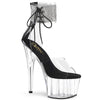 ADORE-724RS Plateau Sandaletten Schwarz/Transparent | Pleaser