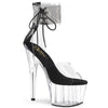 ADORE-724RS Plateau Sandaletten Schwarz/Transparent | Pleaser