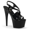 ADORE-730 Plateau Sandaletten Lack Schwarz | Pleaser