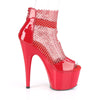 ADORE-765RM Plateau Sandaletten Rot Glitzer Lack Strass Netz von Pleaser – Ansicht 5