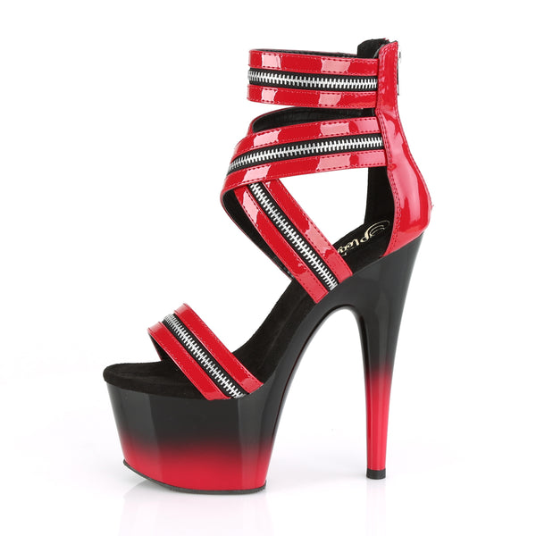 ADORE-766 Plateau Sandaletten Schwarz Rot Lack von Pleaser – Ansicht 3