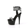ADORE-770 Plateau Sandaletten mit Glitzersteinbesatz - Schwarz Lack von Pleaser – Ansicht 3