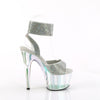 ADORE-791HTRS Sandalette Plateauschuhe Silber Glitzer | Pleaser