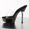 ALLURE-601 Plateau Pantoletten Schwarz/Transparent | Pleaser