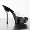 ALLURE-601 Plateau Pantoletten Schwarz/Transparent | Pleaser