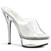 ALLURE-601 Plateau Pantoletten Transparent | Pleaser