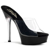 ALLURE-601 Plateau Pantoletten Schwarz/Transparent | Pleaser