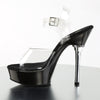 ALLURE-608 Plateau Sandaletten Klar/Schwarz | Pleaser