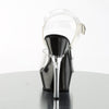 ALLURE-608 Plateau Sandaletten Klar/Schwarz | Pleaser