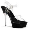 ALLURE-608 Plateau Sandaletten Klar/Schwarz | Pleaser