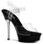 ALLURE-608 Plateau Sandaletten Klar/Schwarz | Pleaser