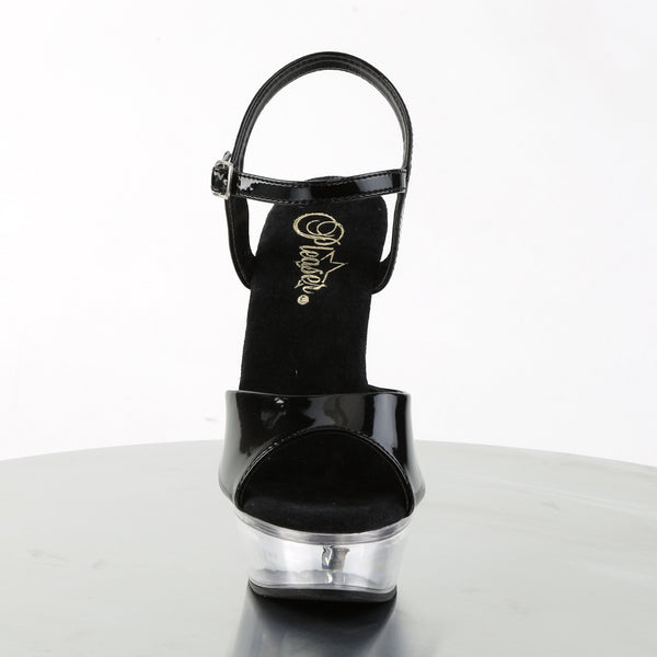 ALLURE-609 Plateau Sandaletten Schwarz/Transparent | Pleaser