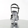 ALLURE-609 Plateau Sandaletten Schwarz/Transparent | Pleaser