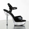 ALLURE-609 Plateau Sandaletten Schwarz/Transparent | Pleaser