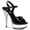 ALLURE-609 Plateau Sandaletten Schwarz/Transparent | Pleaser