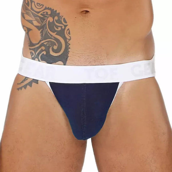 Navyblauer aufreizender Jockstrap mit markantem Push Up Effekt von TOF Paris
